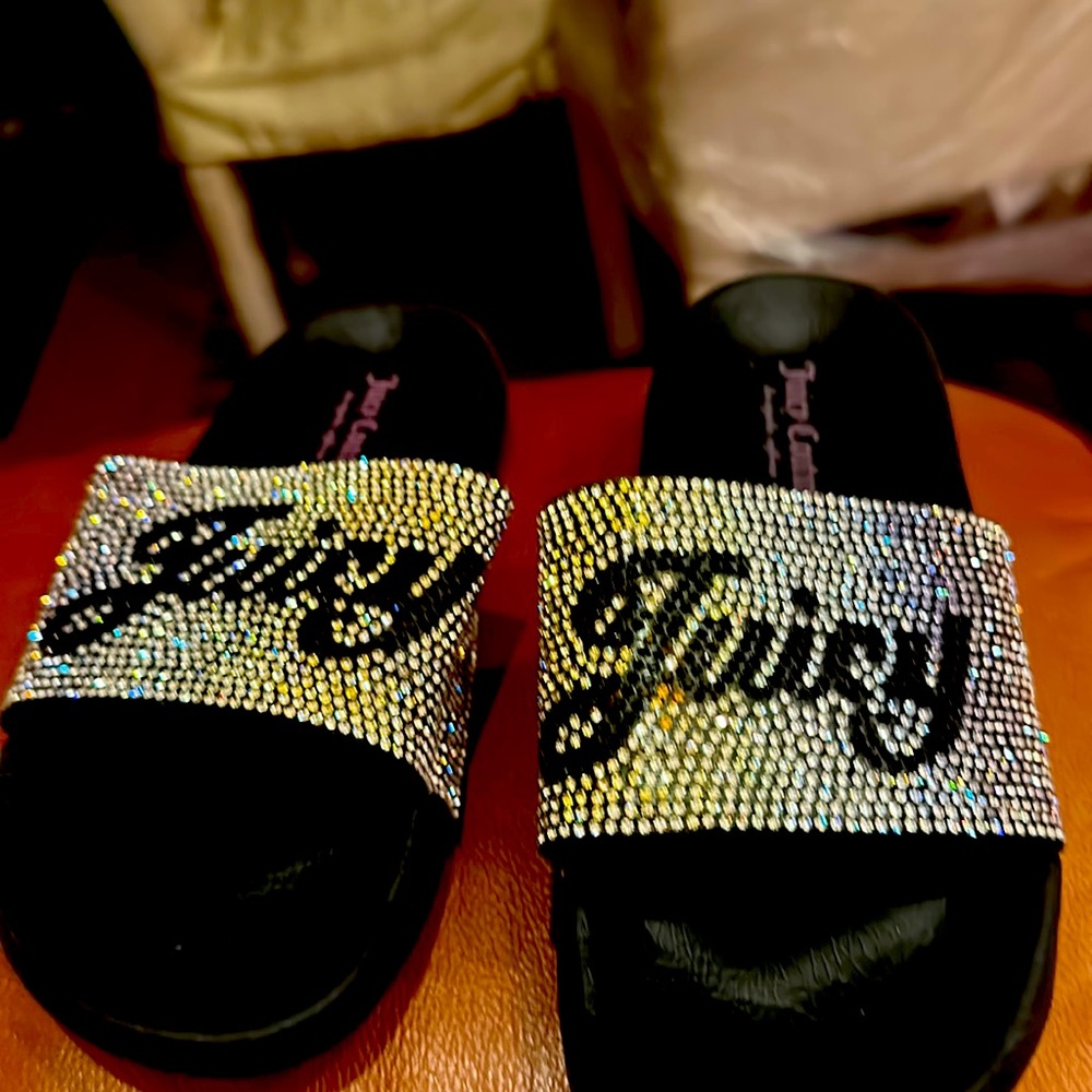 Girl slippers used good condition size 1 gold stones